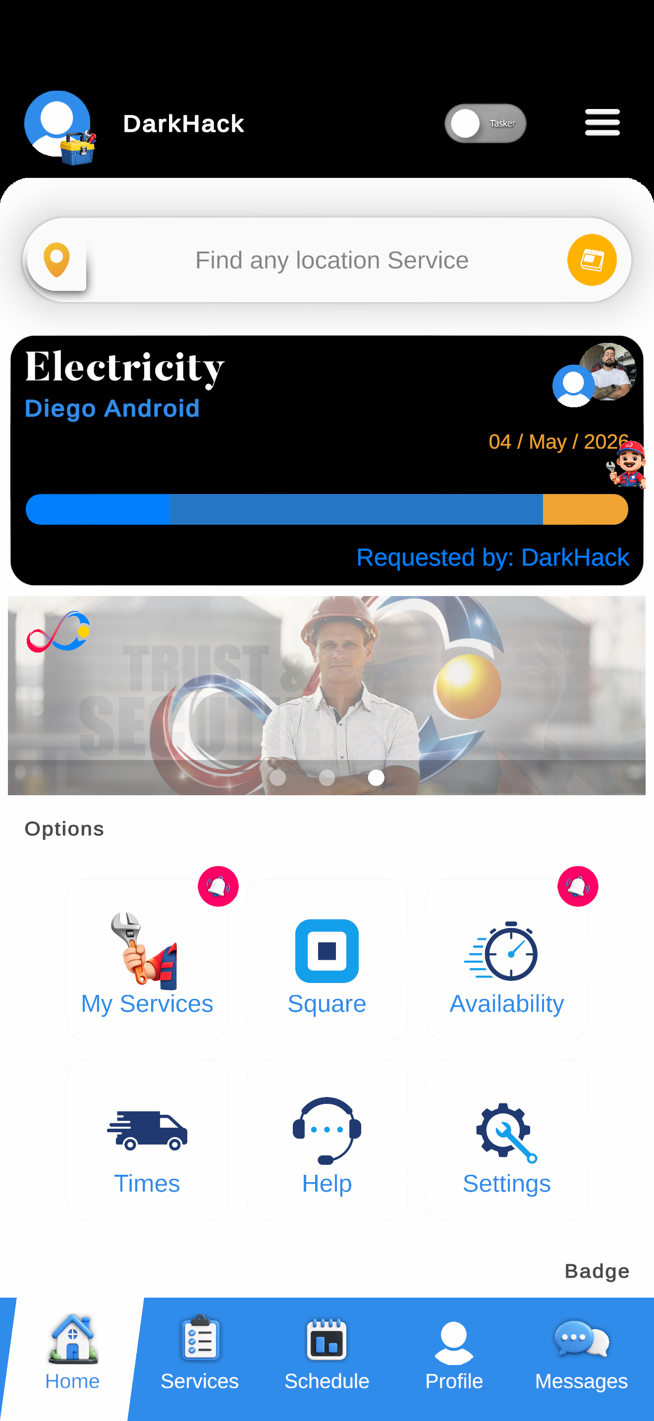 Emergency Tasker app screenshot